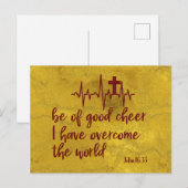 Wees van goede moed; Ik heb het wereldvers overwon Briefkaart (Voorkant / Achterkant)