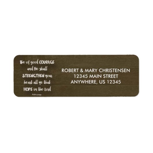 Wees van goede moed - Psalm 31:24 Etiket (Voorkant)