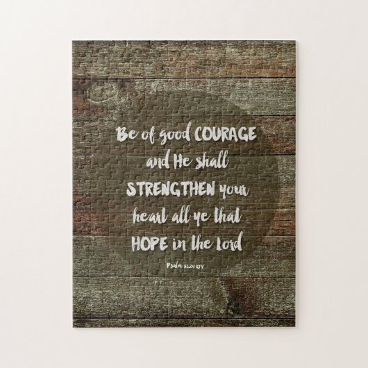 Wees van goede moed - Psalm 31:24 Legpuzzel (Verticaal)