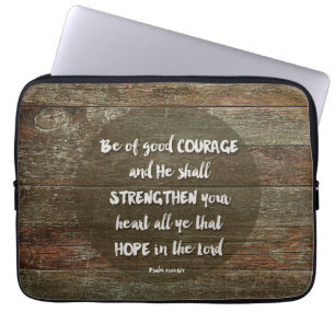 Wees van goede moed - Psalm 31:24 Muismat Laptop Sleeve