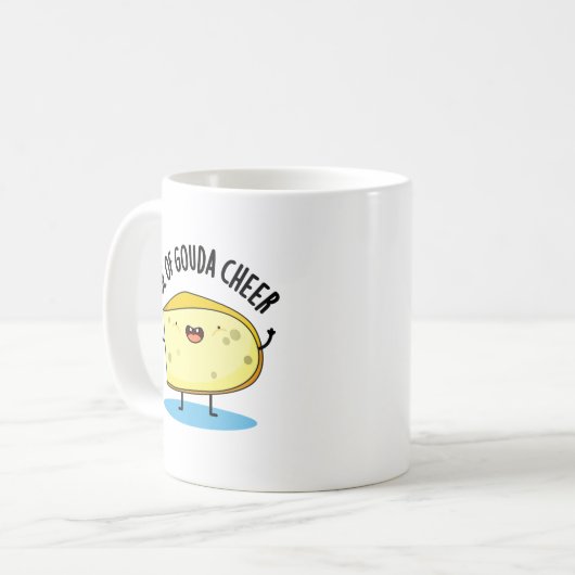 Wees van Gouda Cheer Funny Cheese Pun Koffiemok (Voorkant links)