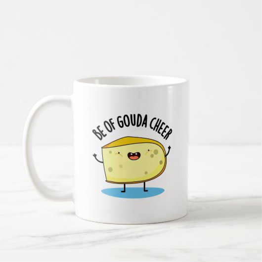 Wees van Gouda Cheer Funny Cheese Pun Koffiemok (Links)