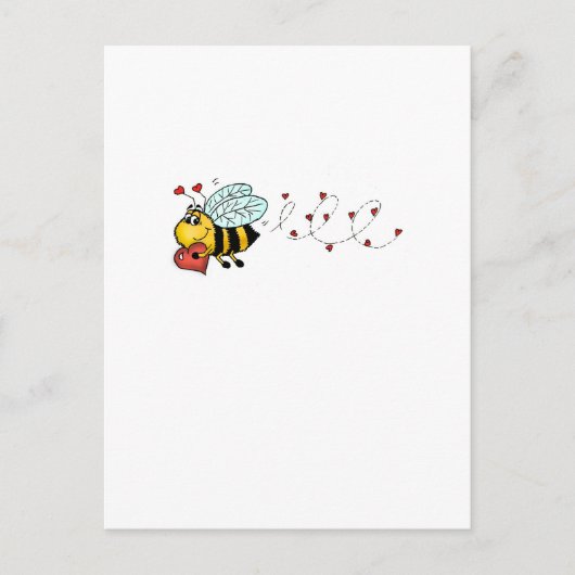 Wees van mij - Cute Bee houdt een hart vast Briefkaart (Voorkant)