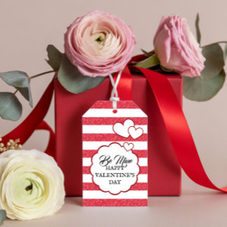 Wees van mij Gelukkige Valentijnsdag Hart Krijt St Cadeaulabel