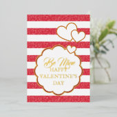 Wees van mij Gelukkige Valentijnsdag Hart Krijt St Folie Feestdagenkaart (Staand Voorkant)