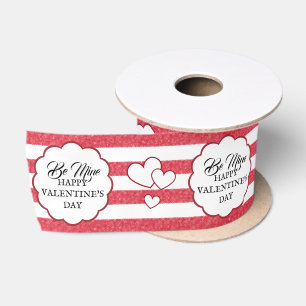 Wees Van Mij Gelukkige Valentijnsdag Hart Krijt St Satijnen Lint