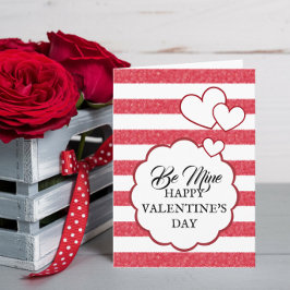 Wees Van Mij Gelukkige Valentijnsdag Hart Strepen  Feestdagen Kaart