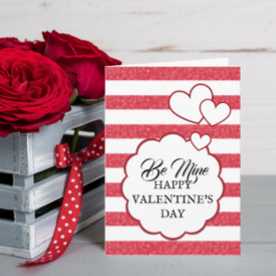 Wees Van Mij Gelukkige Valentijnsdag Hart Strepen  Feestdagen Kaart