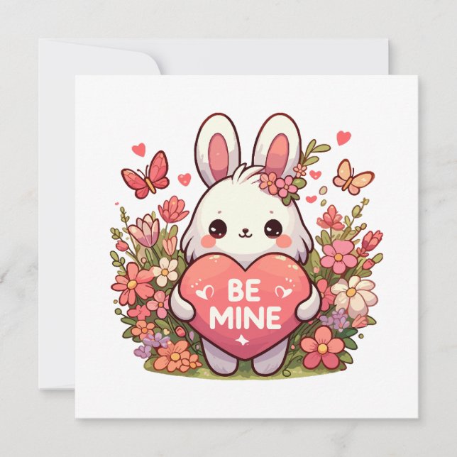 wees van mij, grappige konijn valentijn liefde (Voorkant)
