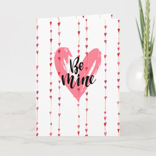 Wees Van Mij Hartjes aan een Snoer Romantisch Feestdagen Kaart (Voorkant)