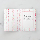 Wees Van Mij Hartjes aan een Snoer Romantisch Feestdagen Kaart (Binnen)