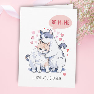 Wees van mij, lieve schattige kattenkoppel Valenti Feestdagen Kaart