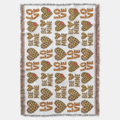 Wees Van Mij, Mijn Valentijn Luipaardprint Deken (Voorkant Verticaal)
