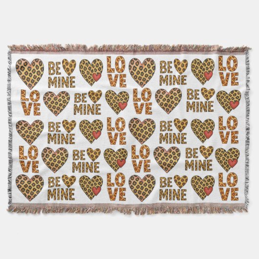 Wees Van Mij, Mijn Valentijn Luipaardprint Deken (Voorkant)