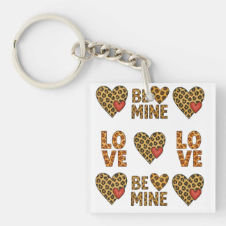 Wees Van Mij, Mijn Valentijn Luipaardprint Sleutelhanger