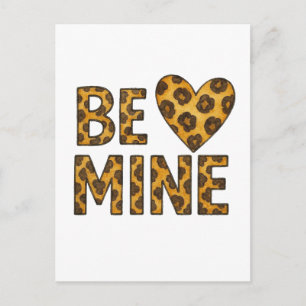 Wees Van Mij, Mijn Valentijnsdag Luipaardprint Briefkaart