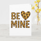 Wees Van Mij, Mijn Valentijnsdag Luipaardprint Kaart (Gele Bloem)