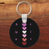 Wees Van Mij Minimaal Hart Stack Valentijn T-Shirt Sleutelhanger (Voorkant)