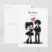 Wees van mij of anders Gothische Valentijnsdag kaa Briefkaart (Voorkant / Achterkant)