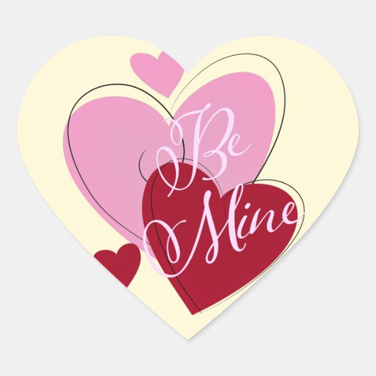 Wees Van Mij Romantische Valentijnsdag Hartvormige Hart Sticker (Voorkant)