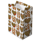 Wees van mij valentijnsdag cheetah print cadeautas (Voorkant Gekanteld)