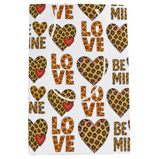Wees van mij valentijnsdag cheetah print cadeautas