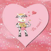 Wees van mij! Valentijnsdag roze hart stickers