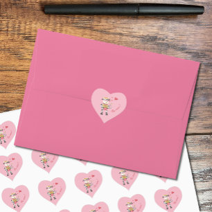 Wees van mij! Valentijnsdag roze hart stickers