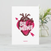 Wees van mij! Valentijnskaart. Hart en Pijl. Kaart (Staand voorkant)