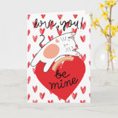 Wees van mij valentijnskaarten kaart (Gele Bloem)