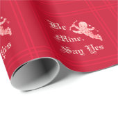 "Wees van mij, zeg ja" Cupido Valentijnsdag Cadeaupapier (Rol Hoek)