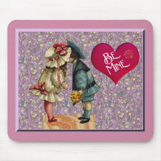 "Wees van mij" Zoete Nostalgische Valentijn Muismat (Voorkant)