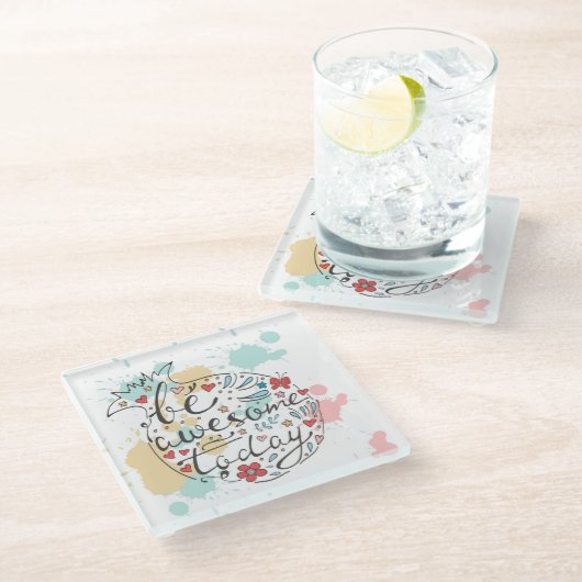 Wees vandaag Geweldige Glazen Onderzetter (Schuin)