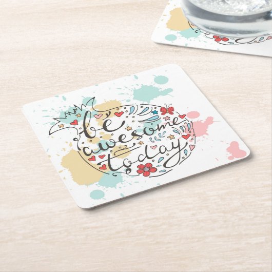 Wees vandaag Geweldige Kartonnen Onderzetters (Schuin)