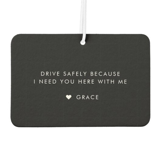 Wees veilig Aangepaste bericht minimalistisch Luchtverfrisser (Achterkant)