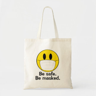 Wees veilig als je bent gemaskeerd tote bag