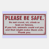 Wees veilig rechthoekige sticker (Voorkant)