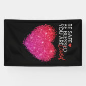 Wees veilig, wees gezegend, je bent geliefd®-merk spandoek (Horizontaal)