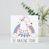 Wees verbazingwekkende lama feestdagenkaart (Staand voorkant)