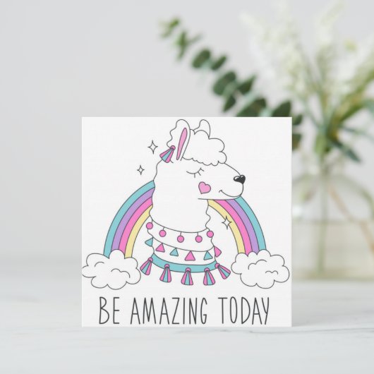 Wees verbazingwekkende lama feestdagenkaart (Staand voorkant)