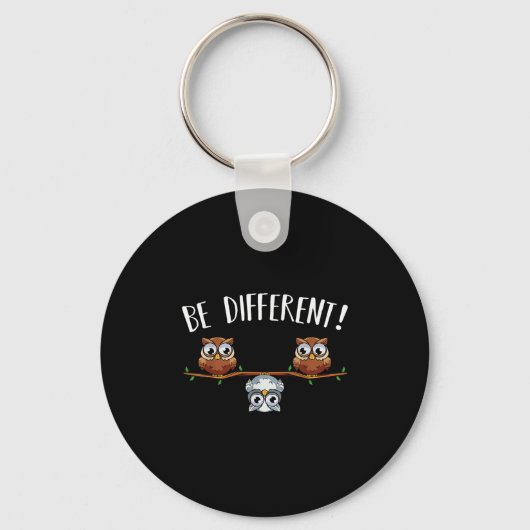 Wees Verschillende Uilen Grappig Dier Vogel Liefhe Sleutelhanger (Voorkant)