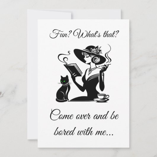 Wees verveeld met een kat afdrukbare vulbare brief kaart (Voorkant)