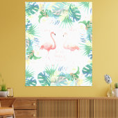 Wees voor altijd gelukkig! Sprookje Twee Roze Flam Canvas Afdruk (Insitu (Woonkamer))