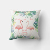 Wees voor altijd gelukkig! Sprookje Twee Roze Flam Kussen (Achterkant)