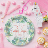 Wees voor altijd gelukkig! Sprookje Twee Roze Flam Papieren Bordje (Feest)