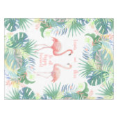 Wees voor altijd gelukkig! Sprookje Twee Roze Flam Tafelkleed (Voorkant (Horizontaal))