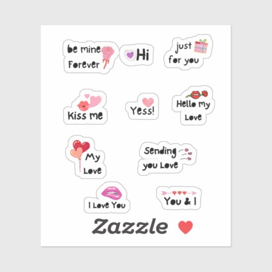 Wees voor altijd van mij, Valentijnse esthetische  Sticker (Vel)