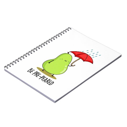 Wees Voor-Peert-igd Grappige Peer In Regen Woordsp Notitieboek (Linkerzijde)