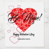 Wees voor Valentijnsdag en dranken bestemde etiket (Enkel label)