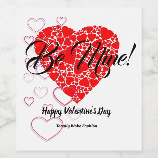 Wees voor Valentijnsdag en dranken bestemde etiket (Enkel label)